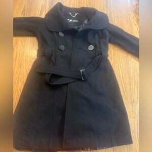 Guess Black Double-Breasted Pea Coat
